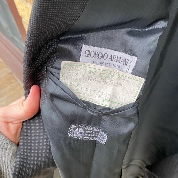 Vintage 100% Wool Giorgio Armani Jacket Black - Picture 5 of 14